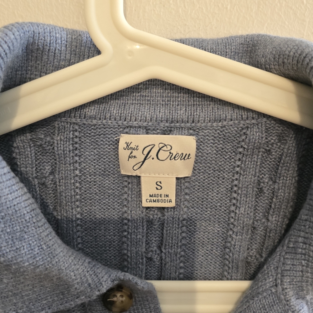 J. Crew Light Blue Knit Button-Up Cardigan - Picture 2 of 2